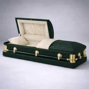 Forrest Green Casket with Cream interior