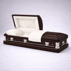Brown Casket with White interior